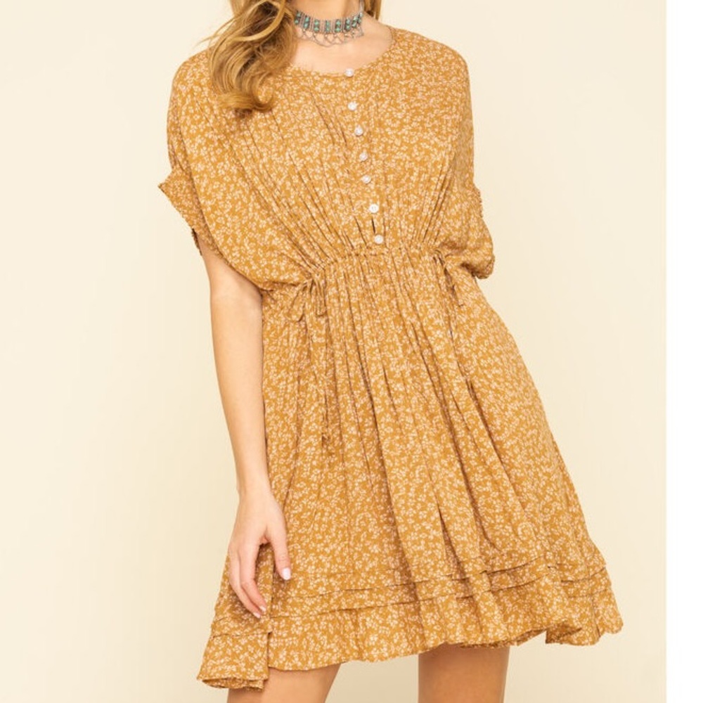 FREE PEOPLE ONE FINE DAY FLORAL MINI DRESS